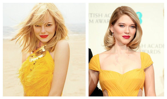 макияж под желтое платье для блондинок